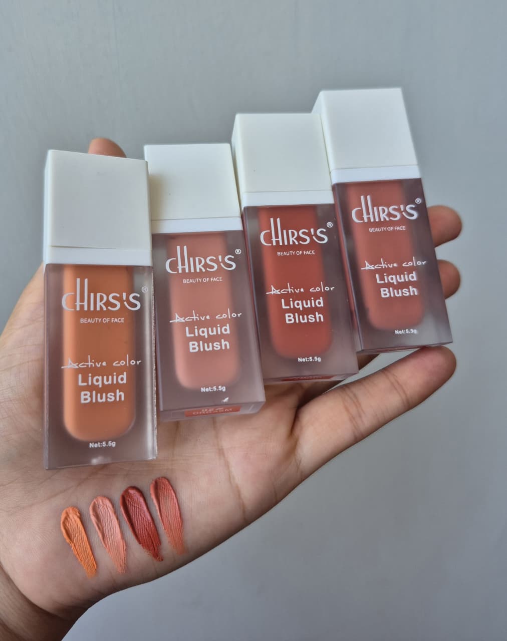 CHIRS's  Active color Liquid Blush  Fine silky smooth   4 Different shades Available