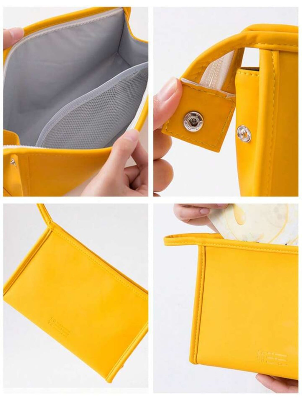Makeup Bag Wide-Open Zipper Pouch Travel Toiletry Bag Cosmetic Organizer for Women 2 colour Available  Yellow  & Red