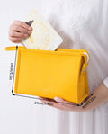 Makeup Bag Wide-Open Zipper Pouch Travel Toiletry Bag Cosmetic Organizer for Women 2 colour Available  Yellow  & Red