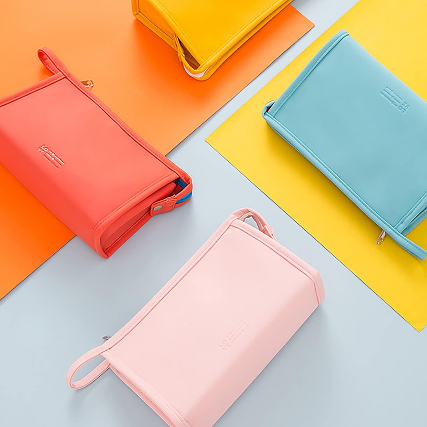 Makeup Bag Wide-Open Zipper Pouch Travel Toiletry Bag Cosmetic Organizer for Women 2 colour Available  Yellow  & Red