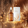 BIOAQUA  Rice Raw Pulp Hair Essential Oil nourishes hair deeply, helps reduce hair loss, repairs dry and split ends, and leaves hair soft, smooth, and healthy-looking. ITEM NO: BQY11404