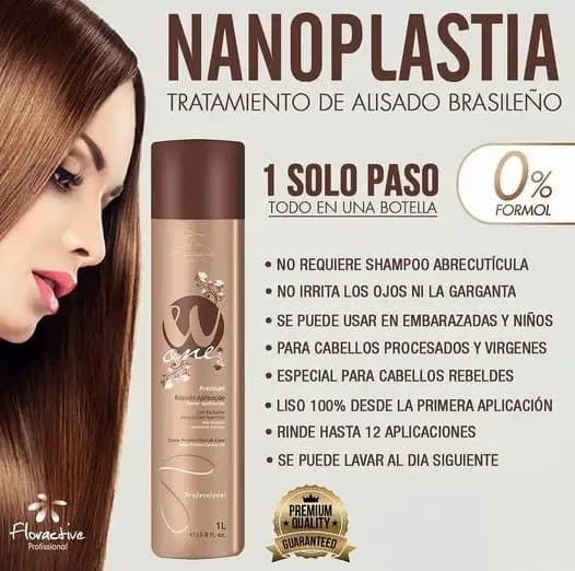 Floractive w-1  Nanoplastia W One Hair Straightening Treatment Protein Premium Floractive 1000ml